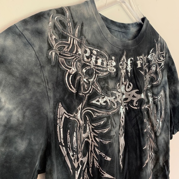 Ring of Fire 🔥 acid Silver & Black T shirt size L - Picture 2 of 5